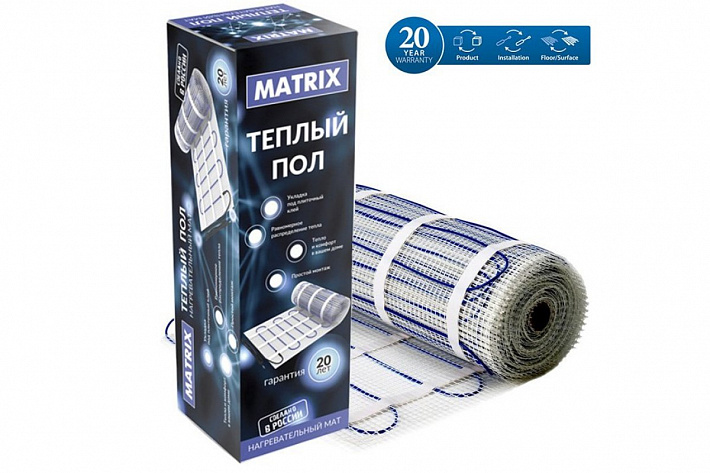 GRANDEKS Двухжильный нагревательный мат "MATRIX" 0,5кв.м. 75 Вт
