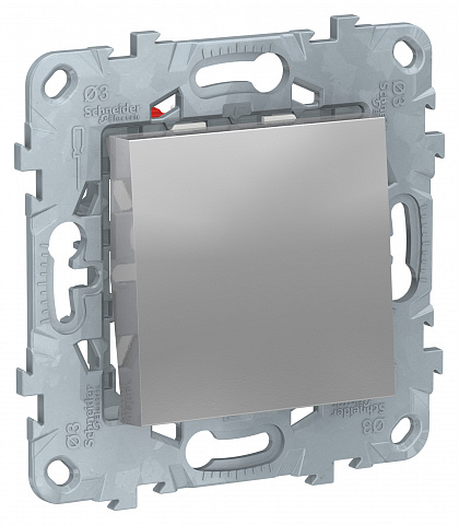 Schneider Electric Unica New Алюминий Переключатель 1-клавишный, перекрестный, сх.7, 10 AX, 250В