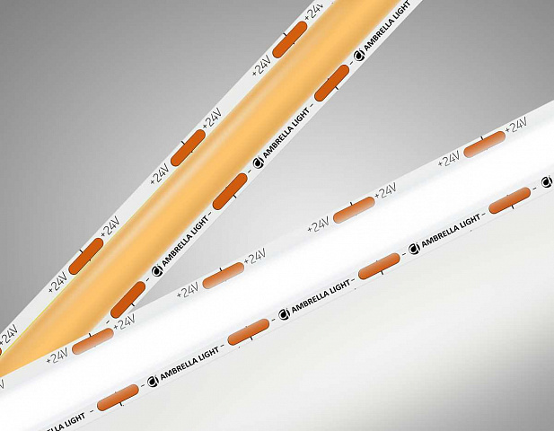 Светодиодная лента Ambrella Light GS4802 COB 616Led/19W m/ 24V IP20 4500K/ 5m*12mm*2mm (2 конт.) GS4802