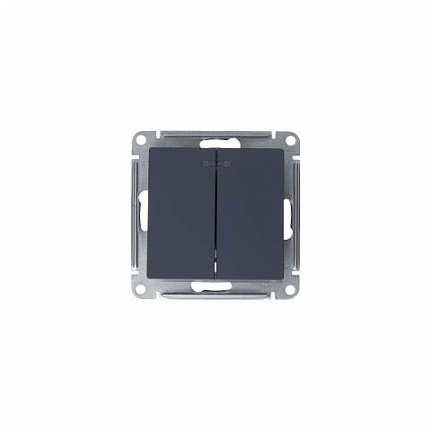Systeme Electric AtlasDesign Грифель Выключатель 2-клавишный с подсветкой, сх.5а, 10АХ, механизм