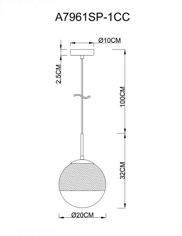 Подвесной светильник ARTE Lamp A7961SP-1CC