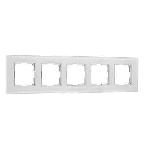 Рамка Werkel Senso на 5 постов белый стекло soft-touch W0053101 4690389214271