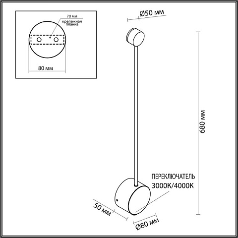 Бра Odeon Light 7008/5WLA