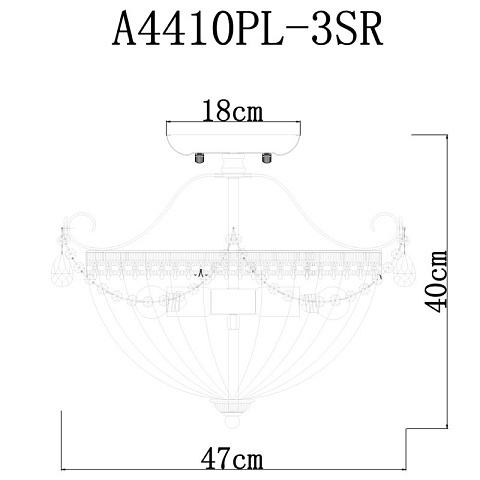 Люстра на штанге ARTE Lamp A4410PL-3SR