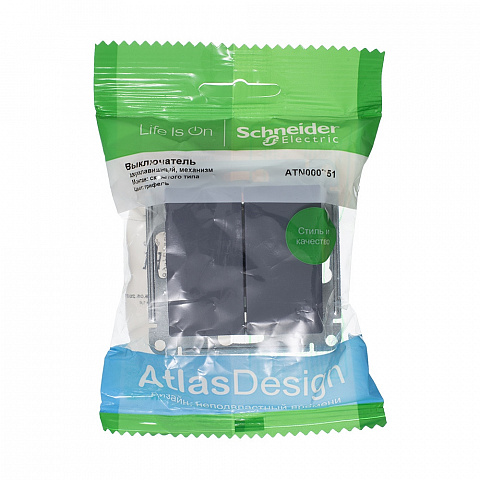 Systeme Electric AtlasDesign Грифель Выключатель 2-клавишный сх.5, 10АХ, механизм