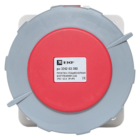 EKF PROxima Розетка стационарная внутренняя 3342 3Р+РЕ 63А 380В IP67