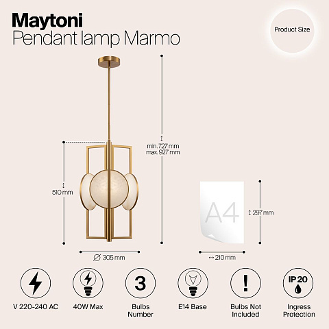 Люстра на штанге Maytoni MOD099PL-03G