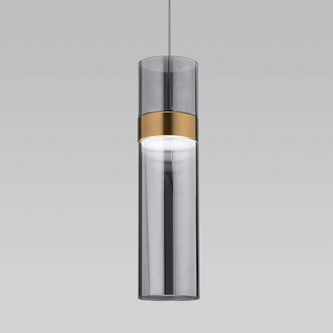 Подвесной светодиодный светильник Eurosvet Lumen 50244/1 Led латунь/дымчатый