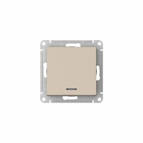 Systeme Electric AtlasDesign Песочный Выключатель 1-клавишный с подсвет., сх.1а, 10АХ, мех.,быстрозажим. клем.