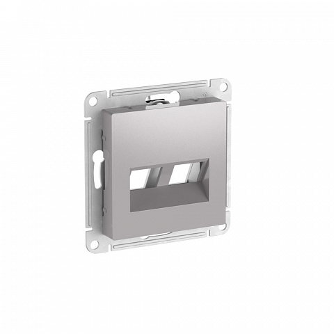Systeme Electric AtlasDesign Алюминий Накладка двойная для информационных функций типа Keystone