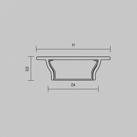Алюминиевый профиль накладной 11x3,5 с вертикальным изгибом ALM-1103-B-2M Maytoni Led Strip 631018