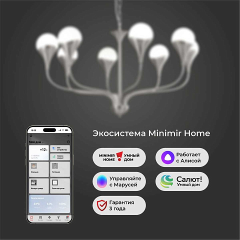 Подвесная люстра Eurosvet Calyx 60169/8 никель Smart a068277