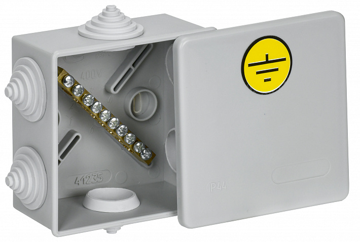 IEK Коробка КУП КМ41360 85х85х40мм IP44 6 вв. (7035)