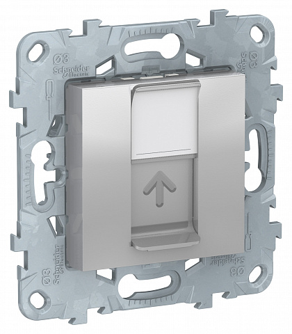 Schneider Electric Unica New Алюминий Розетка компьютерная, RJ45, одиночная кат. 6 UTP