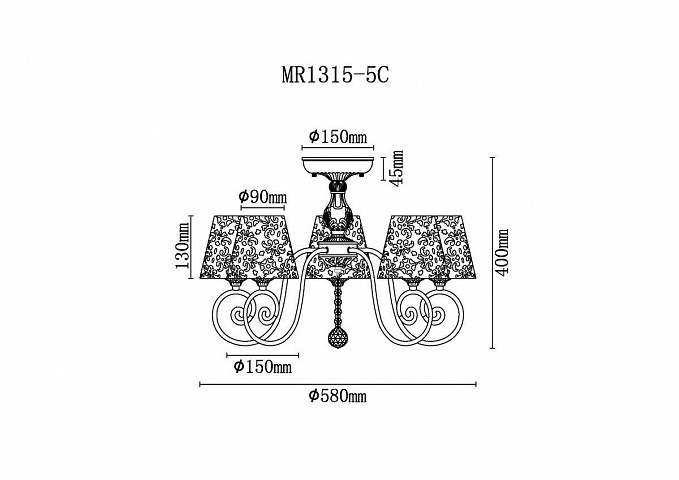 Потолочная люстра MyFar Ceiling Luna MR1315-5C