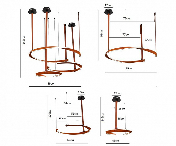 Подвесной светильник Kink Light 07656-3A,04(3000K)