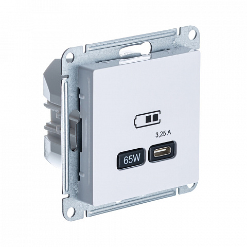 Systeme Electric AtlasDesign Лотос Розетка USB тип-С 65Вт высокоскор.заряд. QC, PD, механизм