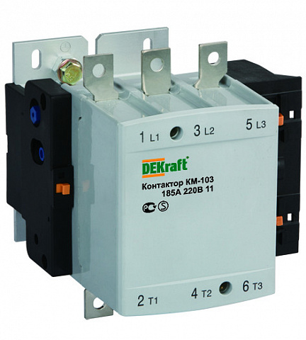 Dekraft Контактор 225А 220В АС3 1НО+1НЗ КМ-103