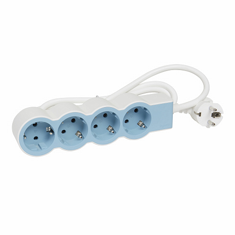 Legrand Revolution Стандарт Бело-голубой Удлинитель 4x2К+З, кабель 1,5м