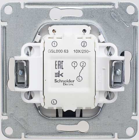 Systeme Electric Glossa Шоколад Мех Переключатель 1-клавишный с подсветкой сх.6а, 10АХ