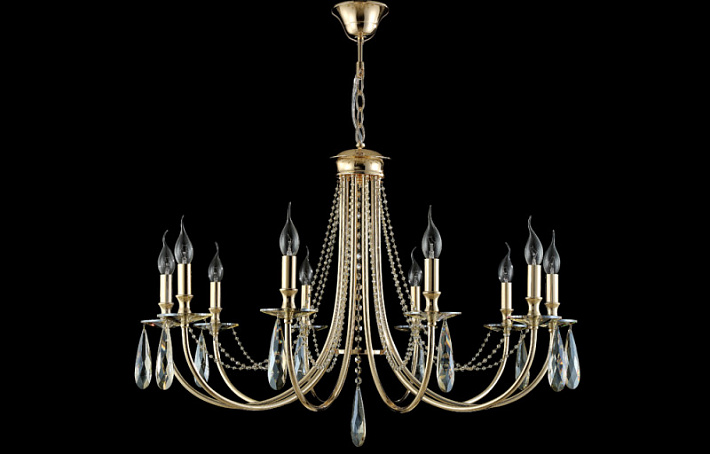 Подвесная люстра Crystal Lux VICTORIA SP10 GOLD/AMBER
