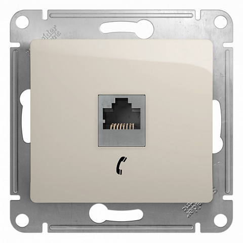Systeme Electric Glossa Молочный Розетка телефонная RJ11