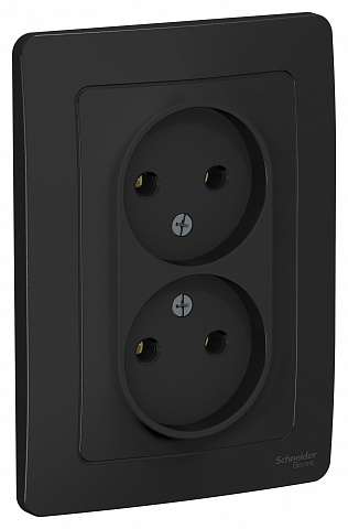 Systeme Electric Blanca внутр Антрацит Розетка 2-ая б/з без шторок, 16А, 250В