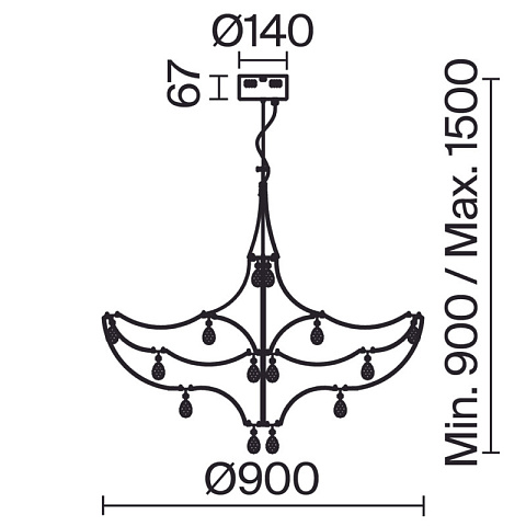 Подвесная люстра Freya FR6138PL-L30BS