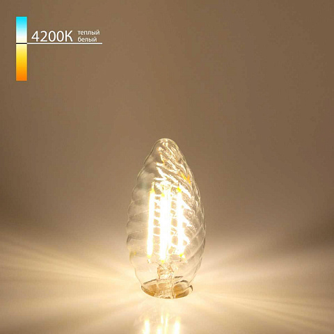 Лампа светодиодная филаментная Elektrostandard E14 7W 4200K прозрачная a049136