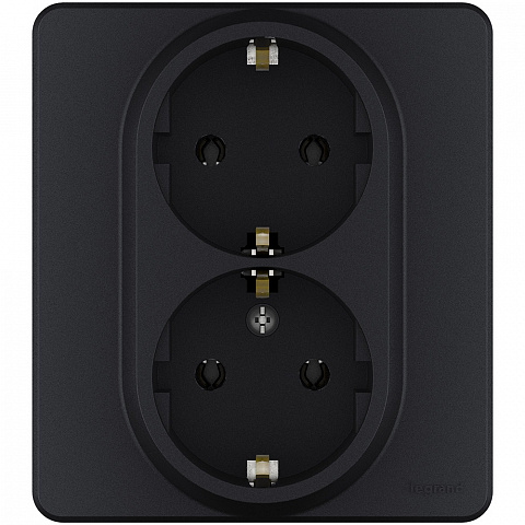 Legrand INSPIRIA Антрацит Розетка 2 x 2К+З - немецкий стандарт - 16 А - 250 В