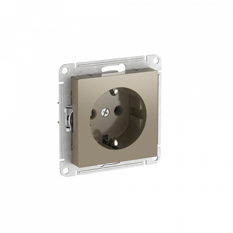 Systeme Electric AtlasDesign Шампань Розетка с заземлением, 16А, мех., быстрозажим. клем.