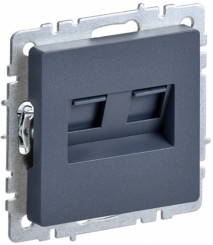 IEK BRITE BASE Маренго Розетка двойная RJ11+RJ45 кат.5E РК/Т12-БрМ