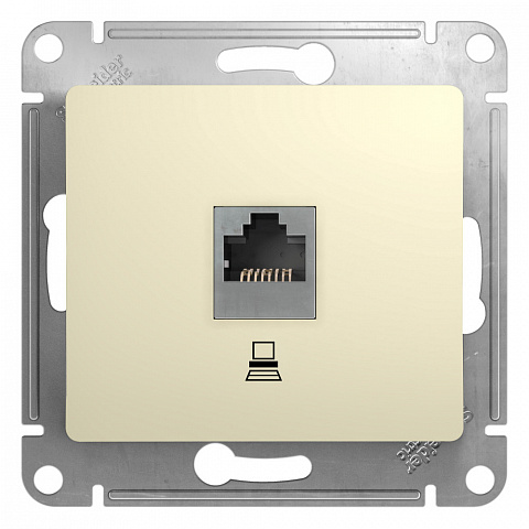 Systeme Electric Glossa Беж Розетка компьютерная RJ45 кат.5E