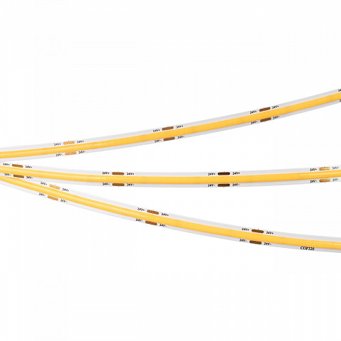 Светодиодная лента Arlight 8W/m 320LED/m CSPSMD теплый белый 5M COB-X320-8mm 24V Warm3000 039022(1)