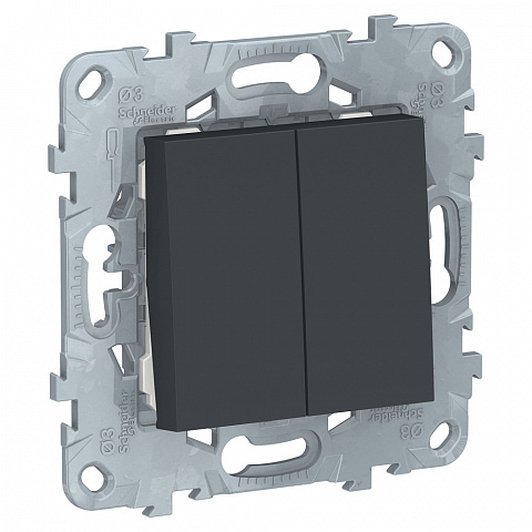 Schneider Electric Unica New Антрацит Выключатель 2-клавишный, сх. 5