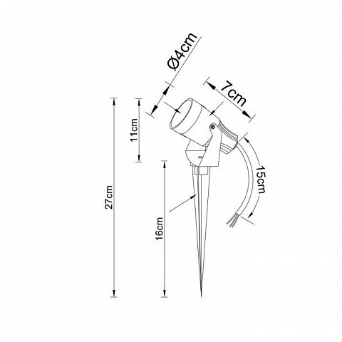 Грунтовый светильник ARTE Lamp A4705IN-1BK