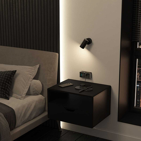 Розетка с заземлением, шторками и USB тип A+C Werkel Gallant чёрный хром W5071735 4690389179655