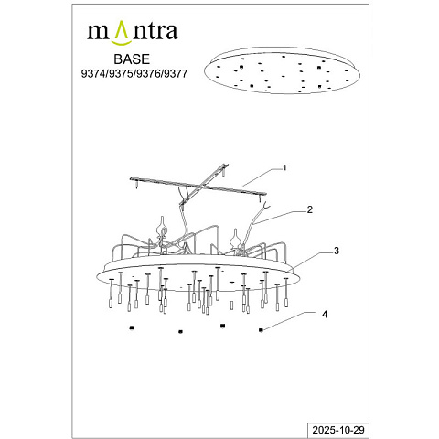 Подвесной светильник Mantra 9377+9240 (24L)