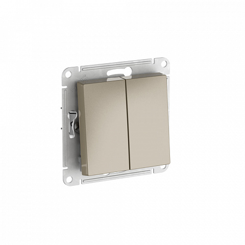 Systeme Electric AtlasDesign Шампань Переключатель 2-клавишный, сх.6/2, 10АХ, мех., быстрозажим. клем.