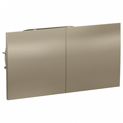 Systeme Electric AtlasDesign Шампань Розетка с/з двойная, со шторками, с крышкой, 16А, в сборе