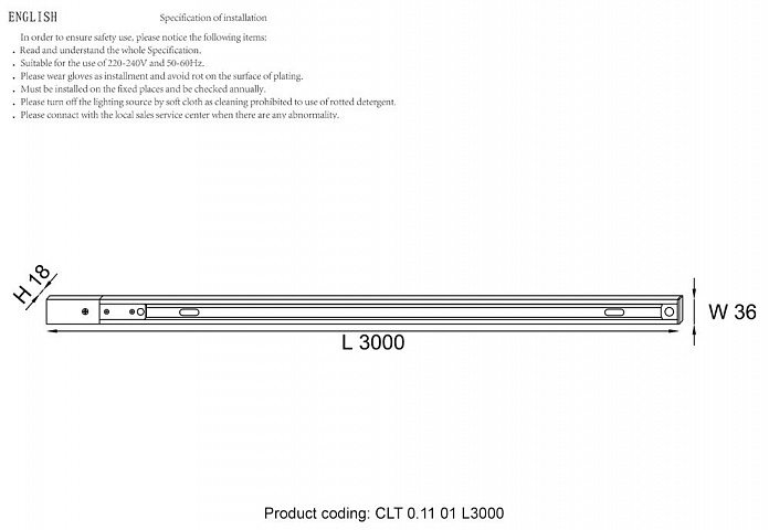 Шинопровод Crystal Lux CLT 0.11 01 L3000 BL