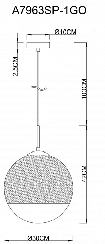 Подвесной светильник ARTE Lamp A7963SP-1GO