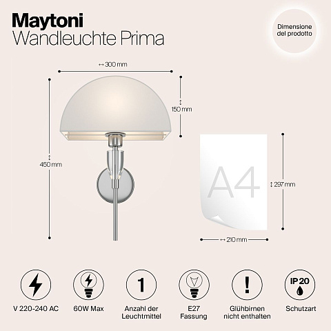 Настенный светильник Maytoni Prima Z034WL-01CH