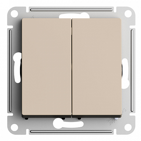 Systeme Electric AtlasDesign Песочный Выключатель 2-клавишный с самовозвратом, сх.2, 10А, механизм