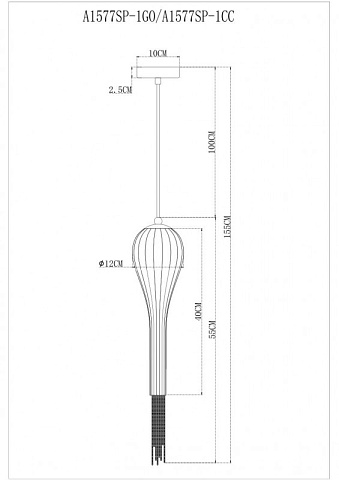 Подвесной светильник ARTE Lamp A1577SP-1GO