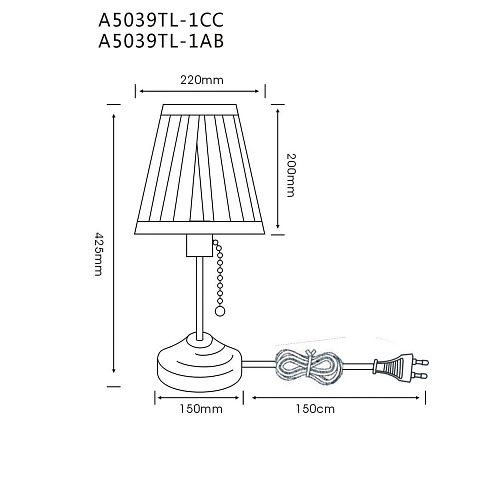 Настольная лампа ARTE Lamp A5039TL-1AB