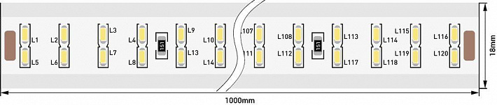 Светодиодная влагозащищенная лента SWG 20W/m 240LED/m 3014SMD нейтральный белый 50M 002167