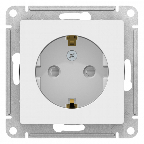 Systeme Electric AtlasDesign Лотос Розетка с/з со шторками, 16А, механизм