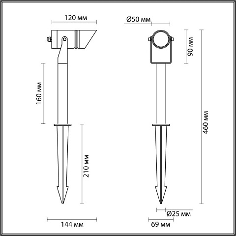 Грунтовый светильник Odeon Light 6648/6GL