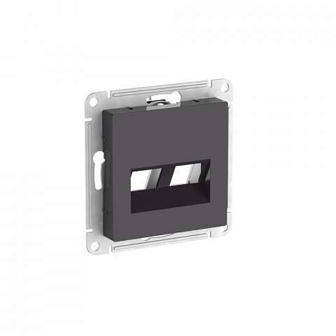 Systeme Electric AtlasDesign Базальт Накладка двойная для информационных функций типа Keystone